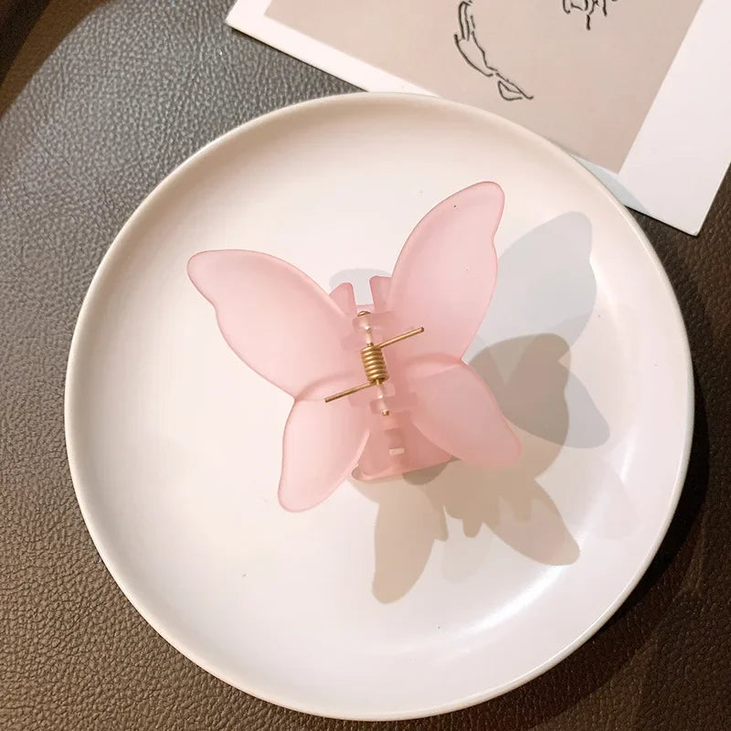 Kawaii Butterfly Hair Clips π¦β¨ | Cute Matte Clear Hair Claws for Women & Girls | Adorable Korean Hair Accessories πΈπ
