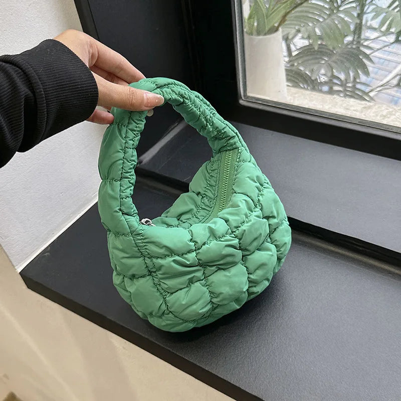 Kawaii Cloudy Pleated Mini Tote Bag π₯οΈβ¨ | Quilted Dumpling Handbag for Stylish Women ππ