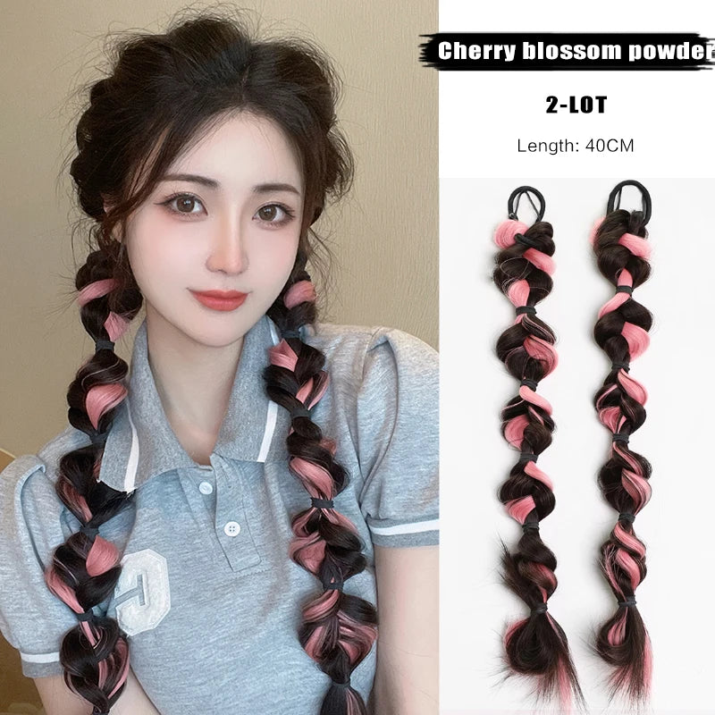 β¨ AOSI QUEEN Sweet Bubble Braid Ponytail Wig π Cute Curly Fried Dough Twists for Volume β¨