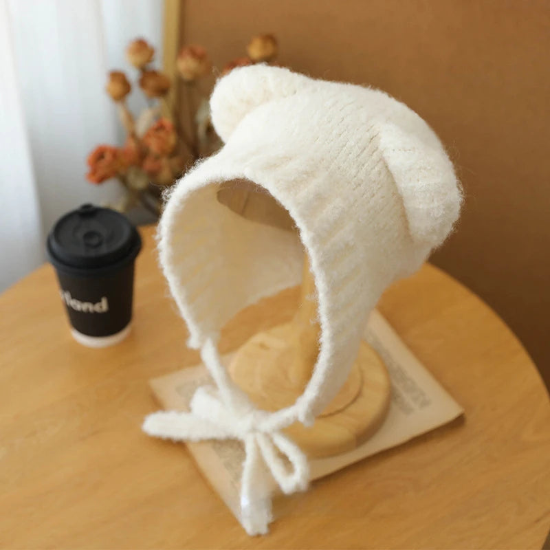 Kawaii Bear Earmuff Hat π»βοΈ | Adorable Knit Winter Beanie for Women | Cozy & Stylish Cold Weather Headgear