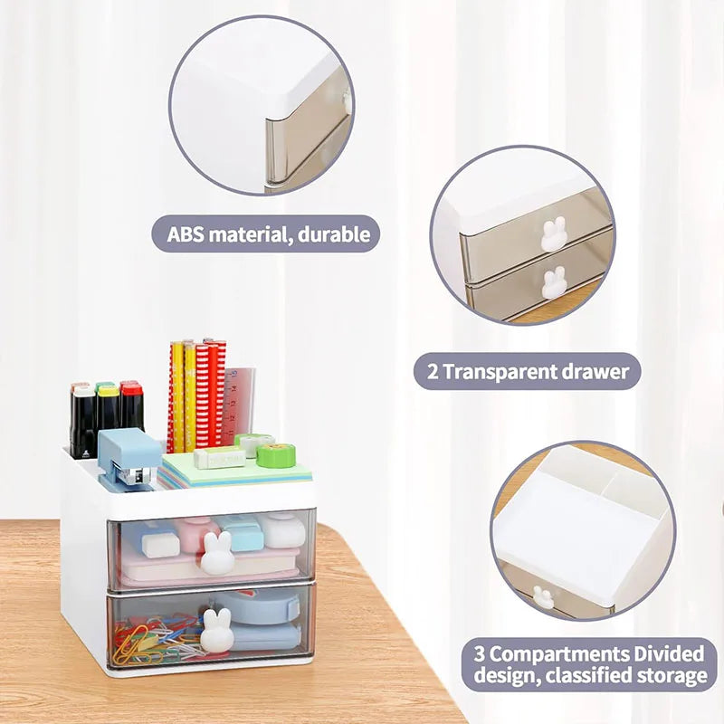 Kawaii Cute Desk Organizer π§Έβ¨ | Adorable Storage Box with Drawers for Pens, Makeup & More! ππ