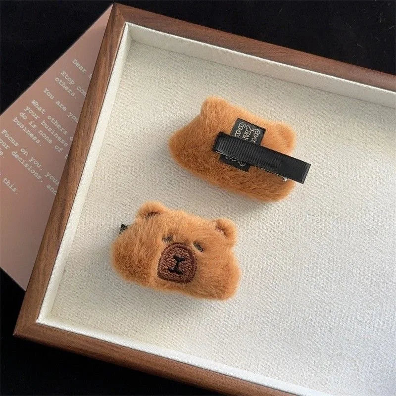 Kawaii Capybara Plush Hair Band πΎβ¨ Sweet Skull Top Headband for Fun Wash Face & Stylish Hairstyles! ππ