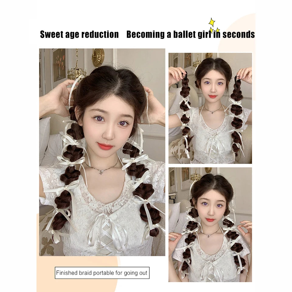 β¨ AOSI QUEEN Sweet Bubble Braid Ponytail Wig π Cute Curly Fried Dough Twists for Volume β¨
