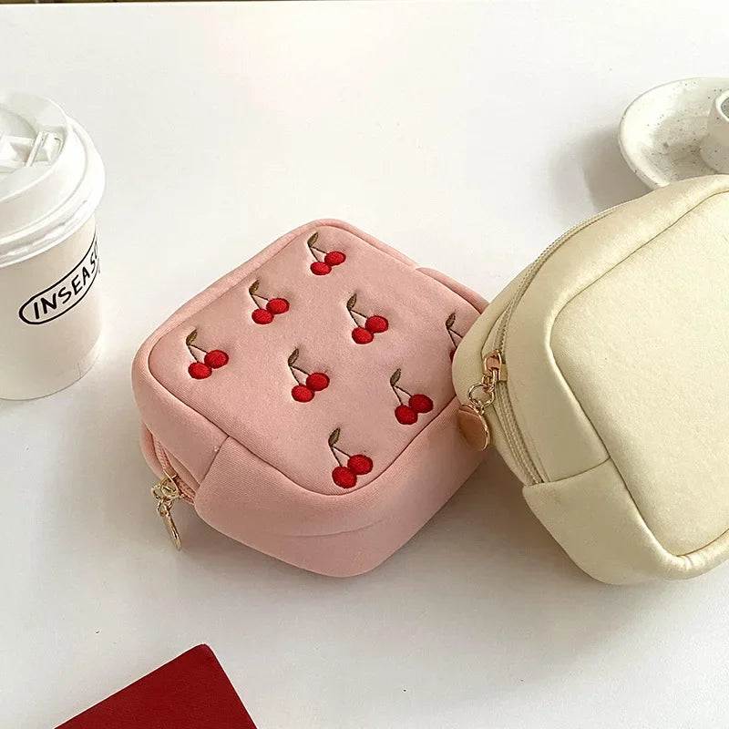 Kawaii Cosmetic Organizer Bag π | Cute Sanitary Pad & Makeup Holder πΈ | Portable & Washable Storage for Girlsβ¨