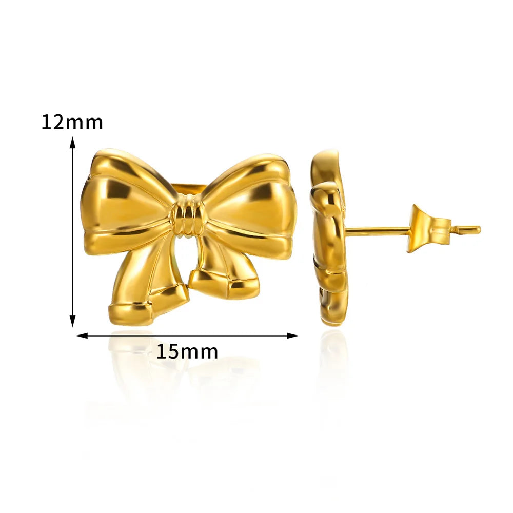 Charming Bow Stud Earrings πβ¨ | Kawaii Geometric Nail Design for Women | Cute Fashion Jewelry & Ear Accessories | Perfect Christmas Gift! ππ