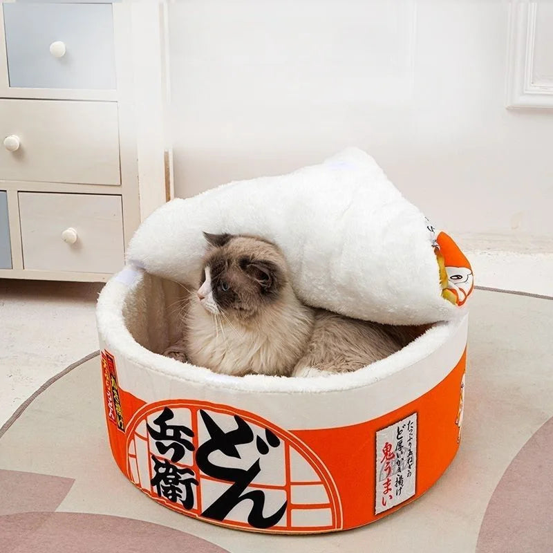 Kawaii Instant Noodle Cozy Pet Bed - Snuggle Haven for Furry Friends πΎπβ¨