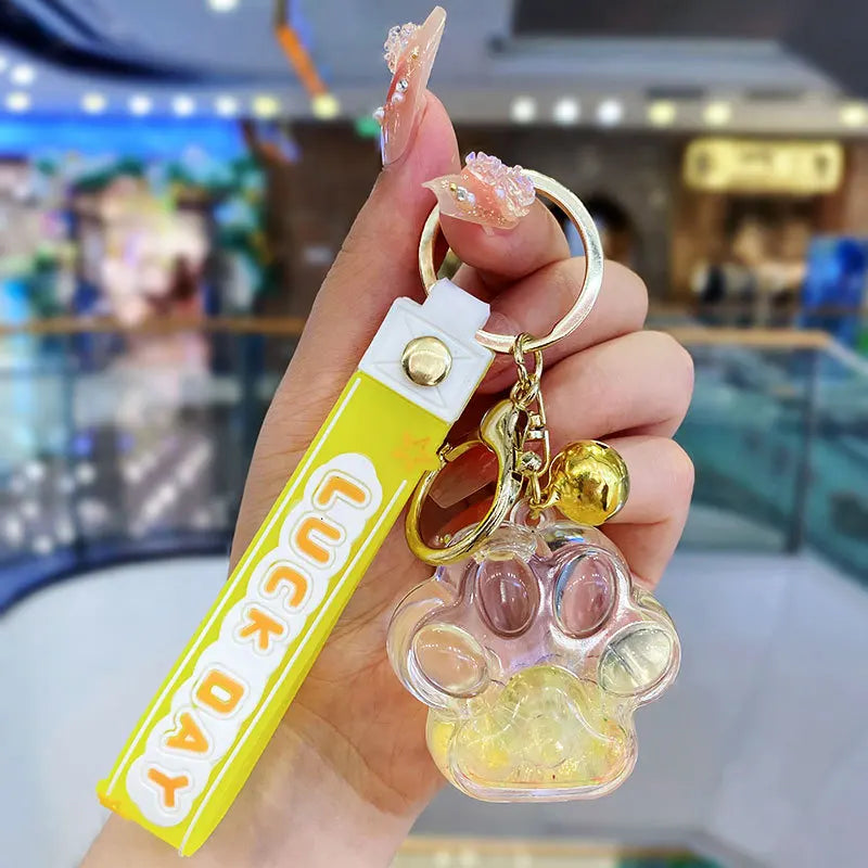 β¨ Cute Cat Claw Bubble Bead Liquid Flowing Sand Keychain Pendant π Perfect Friendship Gift for All! πΎ - Pixie Quill