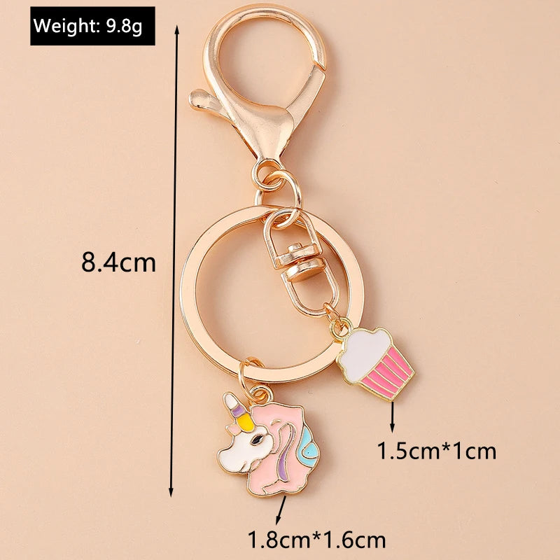 Kawaii Unicorn Enamel Keychain 🦄✨ - Adorable Horse Key Ring for Girls & Women 🎀 - Perfect DIY Handbag Pendant Gift 🎁