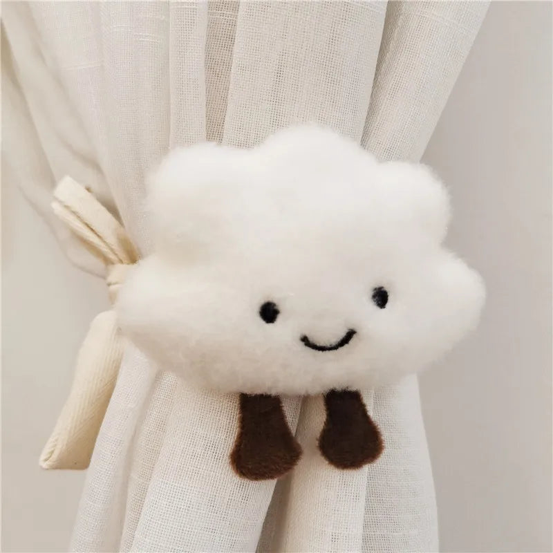 Kawaii Cartoon Doll Curtains πβ¨ with Adorable Cloud Clips βοΈ | Cute & Cozy Kids Room Decor π§Έπ