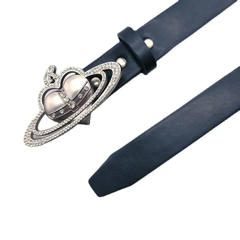 β¨ Kawaii Saturn Crown Buckle Belt π Spicy Style for Fashionistas π