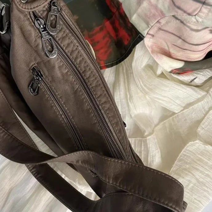 Kawaii Gothic Vegan Leather Crossbody Bag πβ¨ | Y2K Harajuku Punk One Shoulder Tote for Spicy Girls ππ