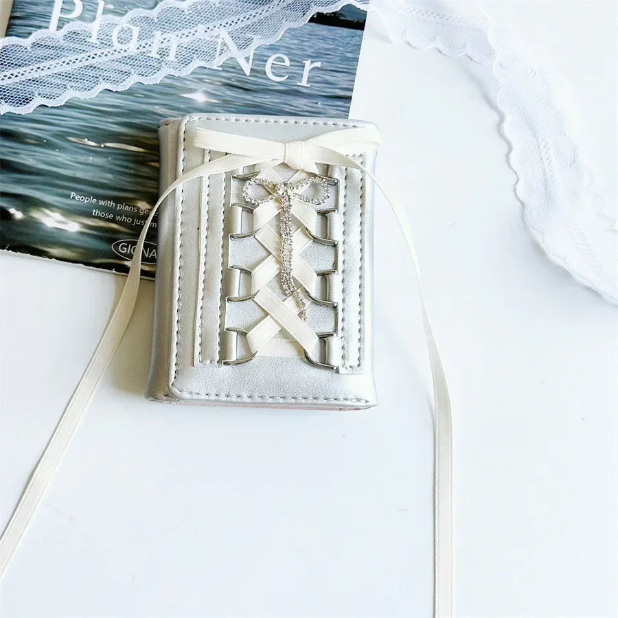 Kawaii Bow Mini Wallet for Women πβ¨ | Cute PU Leather Coin Purse in Y2K Style π | Adorable Casual Accessory π