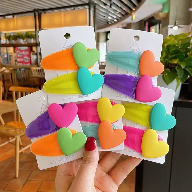 β€οΈβ¨ Sweet Heart Vibes: Adorable 2pc Colorful Hairpin Clips for Girls & Kids! π¦π - Pixie Quill