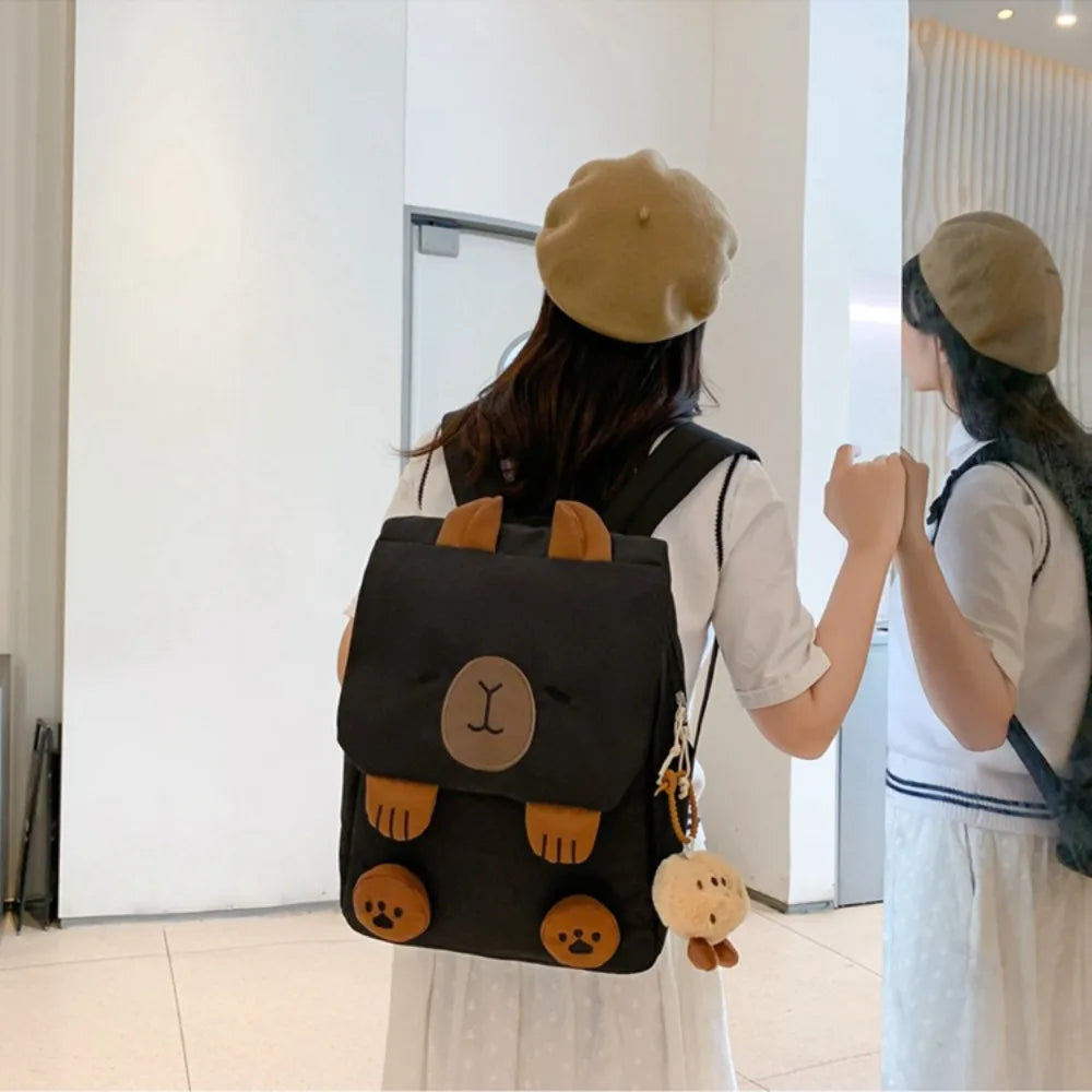 Adorable Kawaii Capybara Backpack πΎ | Large Capacity Travel Bag π | Perfect for Students & Couples π | Waterproof Crossbody Handbag π