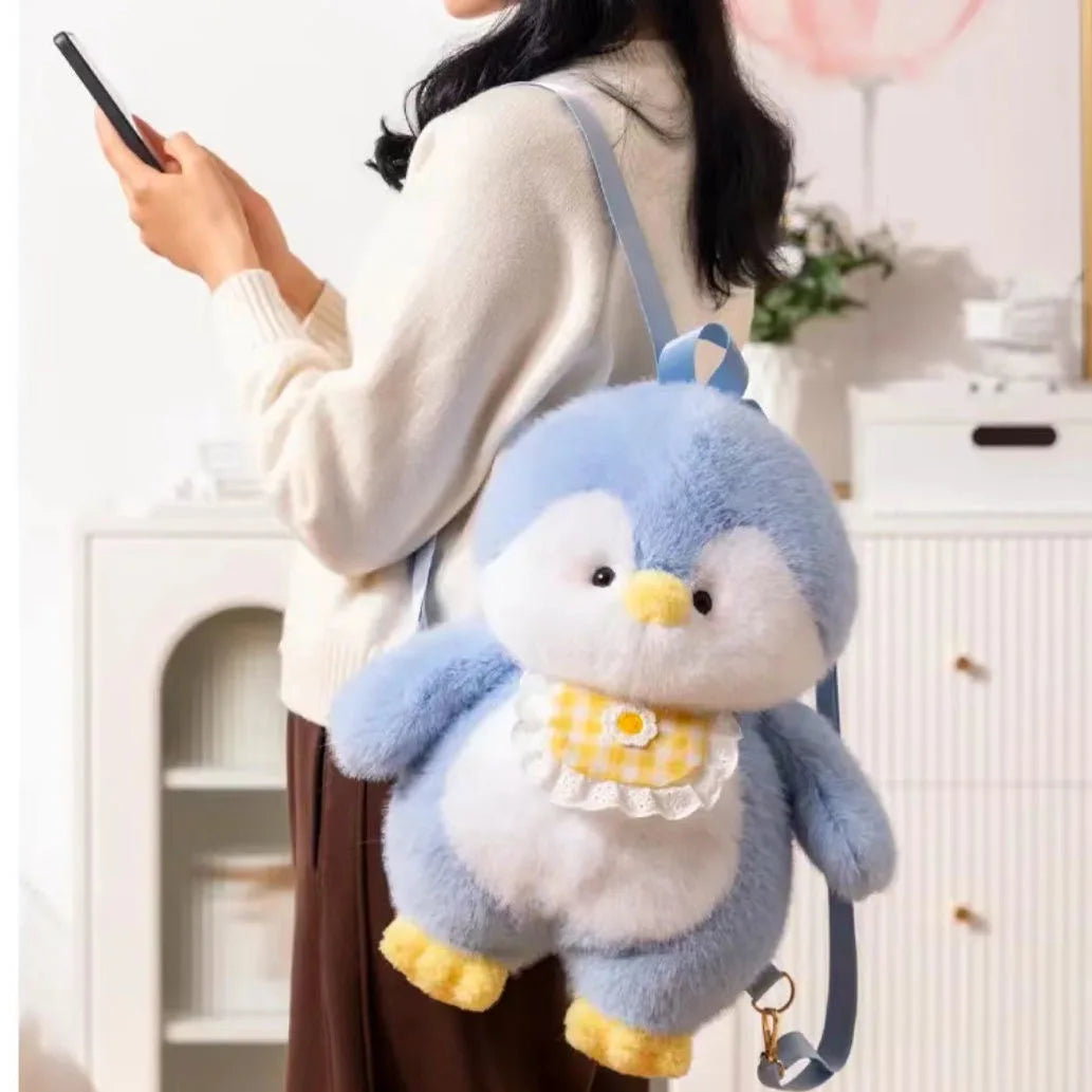 Adorable Kawaii Penguin Plush Backpack π§β¨ | Trendy Cartoon Shoulder Bag for Girls | Fun & Fashionable Rucksack ππ