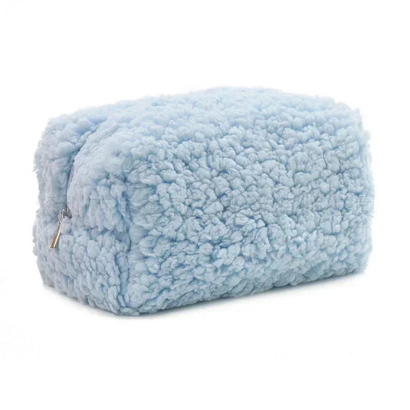 Kawaii Lambswool Plush Makeup Organizer πβ¨ | Adorable Cosmetic Bag & Travel Pouch ππ