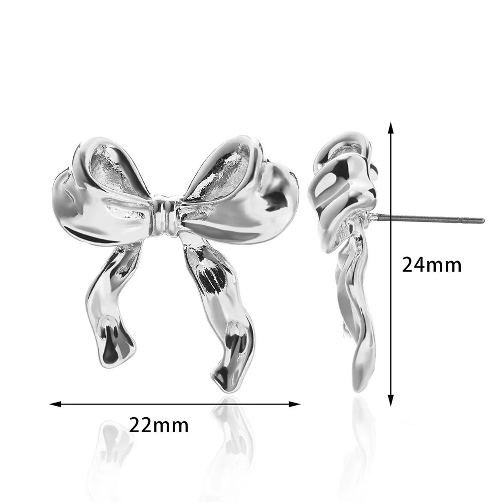 Charming Bow Stud Earrings πβ¨ | Kawaii Geometric Nail Design for Women | Cute Fashion Jewelry & Ear Accessories | Perfect Christmas Gift! ππ