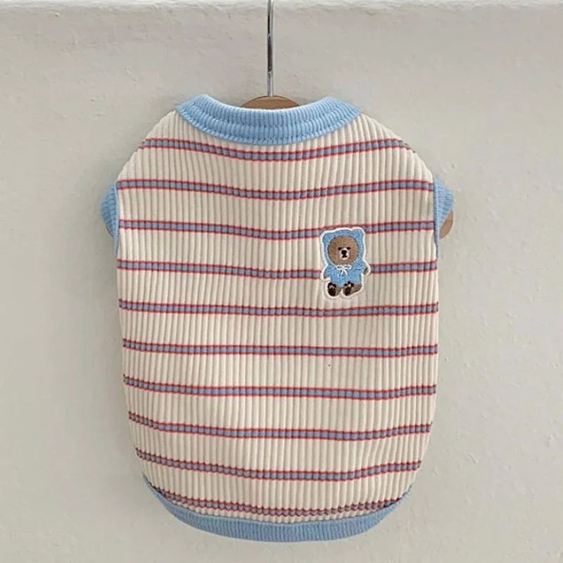 Adorable Striped Pet Vest πΈπΎ Cozy Summer Shirt for Pups & Kitties! πΆπ±
