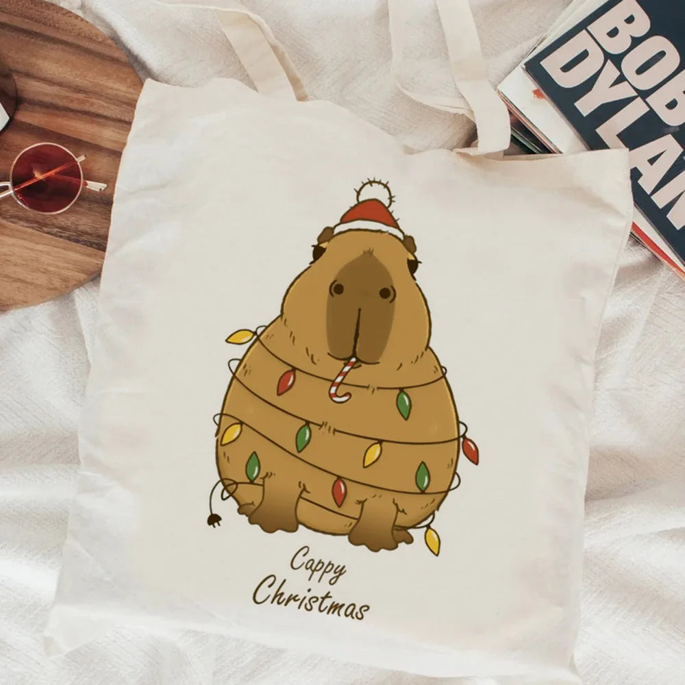 Kawaii Capybara Canvas Shopping Bag ποΈβ¨ - Eco-Friendly Tote for Adorable Adventures! πΏπ