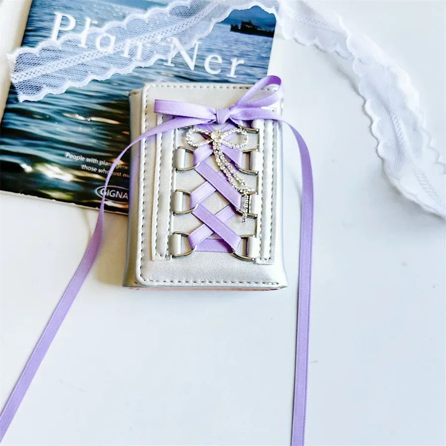 Kawaii Bow Mini Wallet for Women πβ¨ | Cute PU Leather Coin Purse in Y2K Style π | Adorable Casual Accessory π
