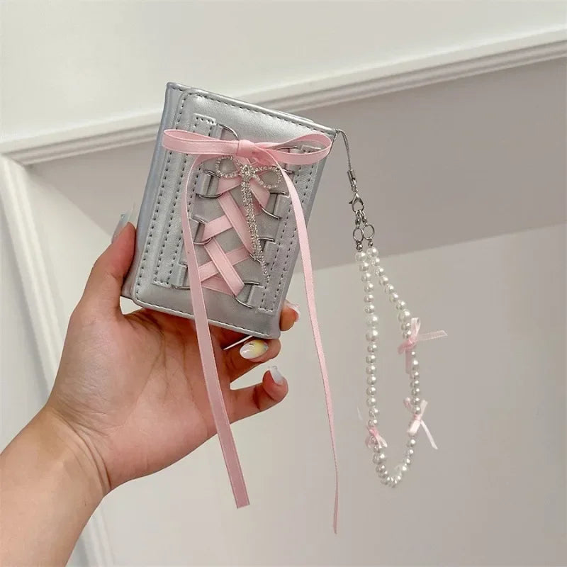 Kawaii Bow Mini Wallet for Women πβ¨ | Cute PU Leather Coin Purse in Y2K Style π | Adorable Casual Accessory π