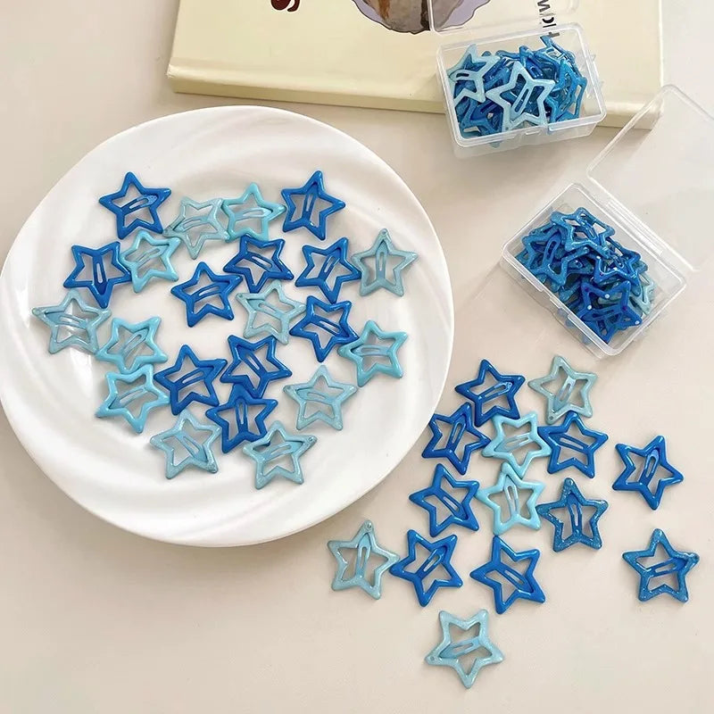 🌟✨ Sweet Star Snap Clips Set - Colorful Y2K Hair Accessories for Fun & Fashion 💖🎀