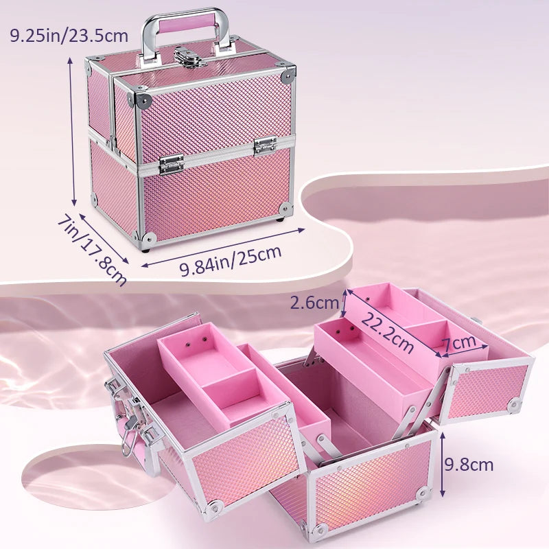 Kawaii Portable Makeup Case β¨π - Adorable Travel Cosmetics Organizer Box for Beauty & Jewelry πΈπ