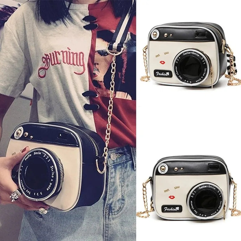Kawaii Retro Camera Crossbody Bag πβ¨ | Cute Mini PU Leather Messenger Purse for Fashionable Ladies ππ