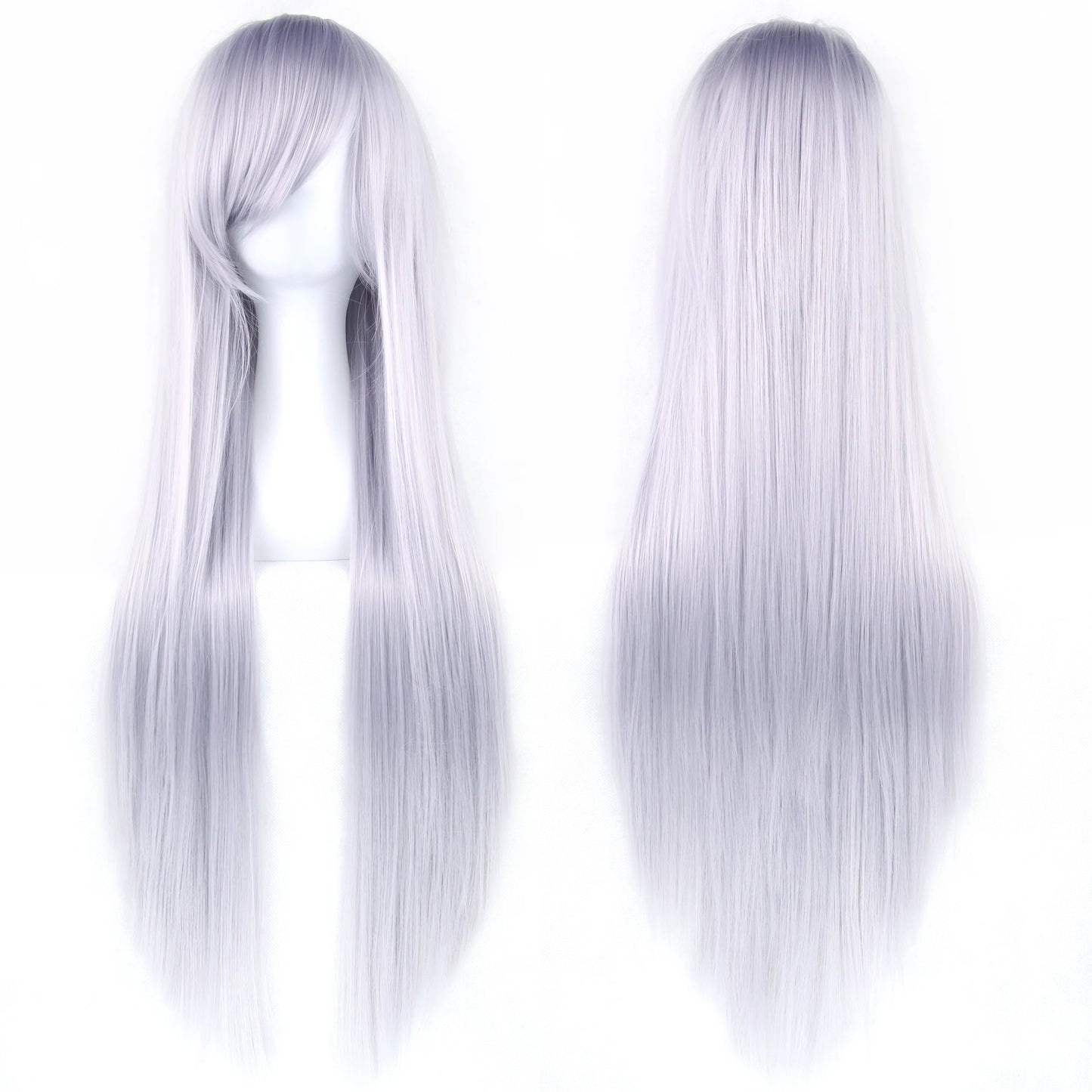 Enchanted White Purple 80cm Long Cosplay Wig for Women Synthetic Hair Straight Party Glam β¨π