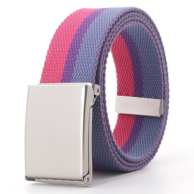 Kawaii Rainbow Striped Tactical Belt πβ¨ Unisex Slim Fashion Accessory for Casual Vibes! πΎπ¦