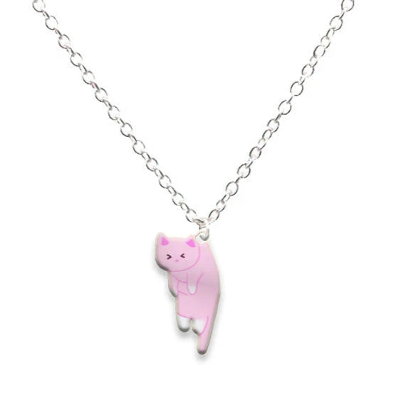 Kawaii Cartoon Cat Pendant Necklace πΎβ¨ - Colorful Metal Choker for Couples & Friends | Adorable Party Jewelry! ππ