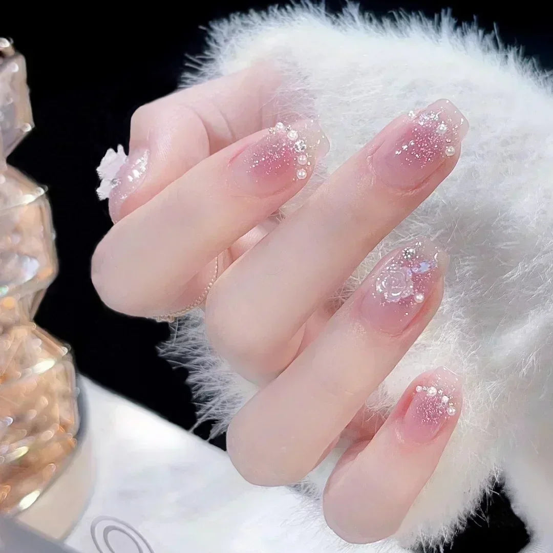 Kawaii Butterfly Dreams πΈβ¨ 24pcs Press-On Fake Nails Set with Glue - Adorable Acrylic Tips for Stylish Girls ππ¦