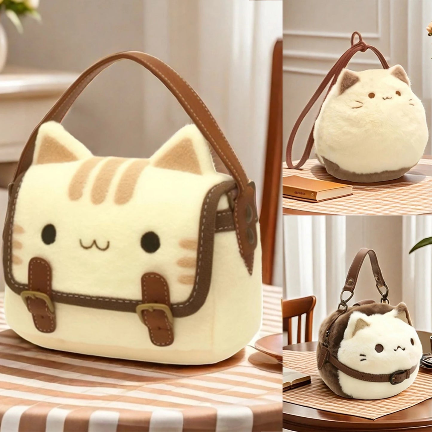 Kawaii Plush Cat Backpack πΎβ¨ Adorable Lightweight Daypack for Kids & Teens - Perfect Travel Companion! ππ