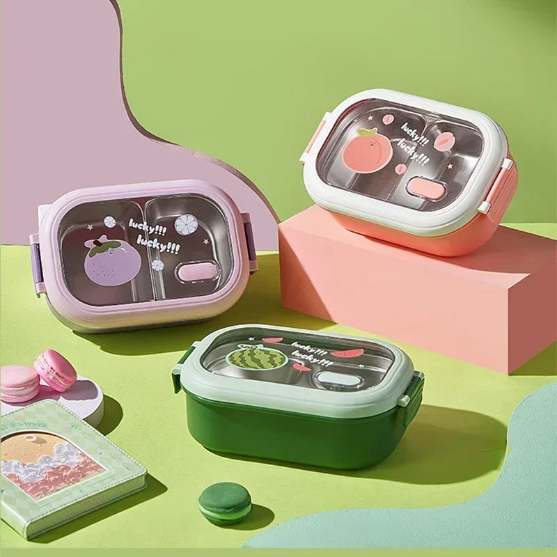 Kawaii Stainless Steel Bento Box π₯ͺβ¨ | Adorable Portable Lunch Container for Kids π±π | Sealed, Heatable & Eco-Friendly! π