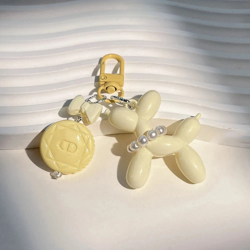 Kawaii Balloon Dog Keychain Models for Girls Sweet Ins Style Balloon Dog Phone Chain Key Buckle Accessories Bag Pendant Toys New
