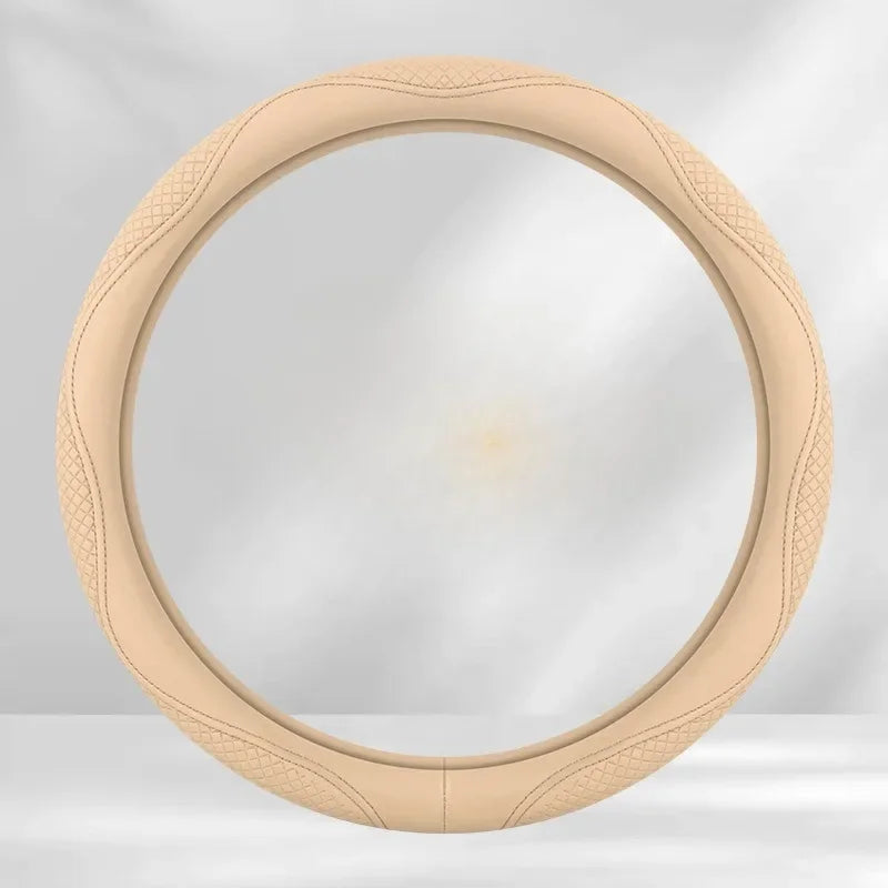 Kawaii Nappa Leather Steering Wheel Cover πβ¨ | Cute & Stylish Universal Car Accessory for All Seasons ππ