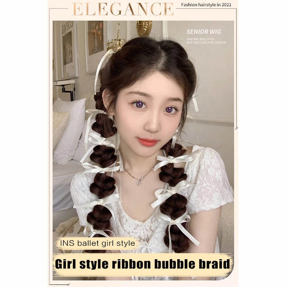 β¨ AOSI QUEEN Sweet Bubble Braid Ponytail Wig π Cute Curly Fried Dough Twists for Volume β¨