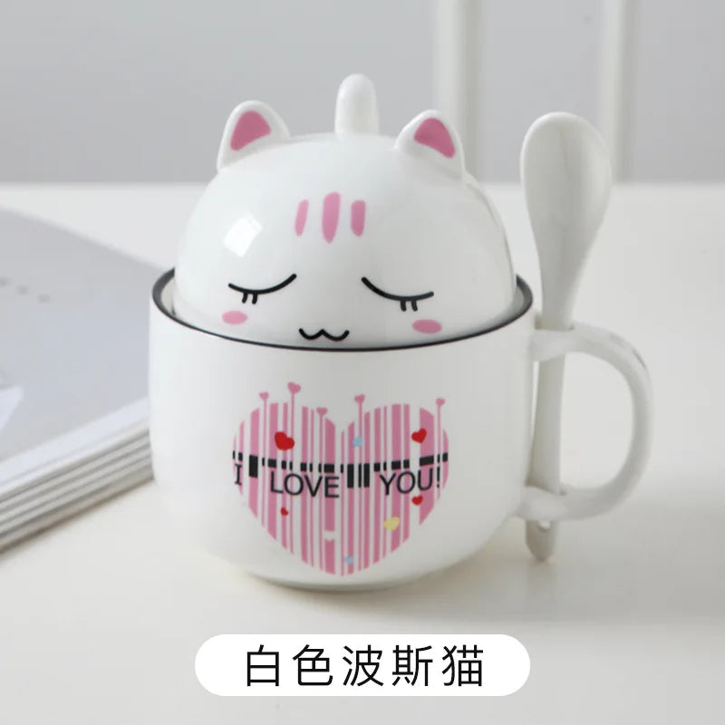 Kawaii Shiba Inu & Cat Ceramic Mug 🐕🐈 - Adorable Cartoon Cup for Cozy Tea & Coffee ☕️💖