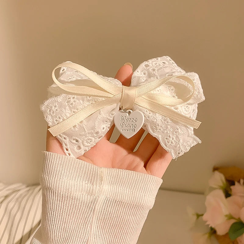 Charming Floral Lace Hair Bows πΈβ¨ Big Clips for Elegant Spring Styles ππΌ