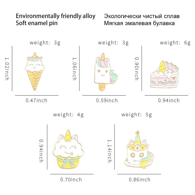 Kawaii Rainbow Dessert Enamel Pin π°π¦ Cute Cake & Ice Cream Brooches for Bags & Clothes πβ¨ Perfect Gift for Friends & Kids!