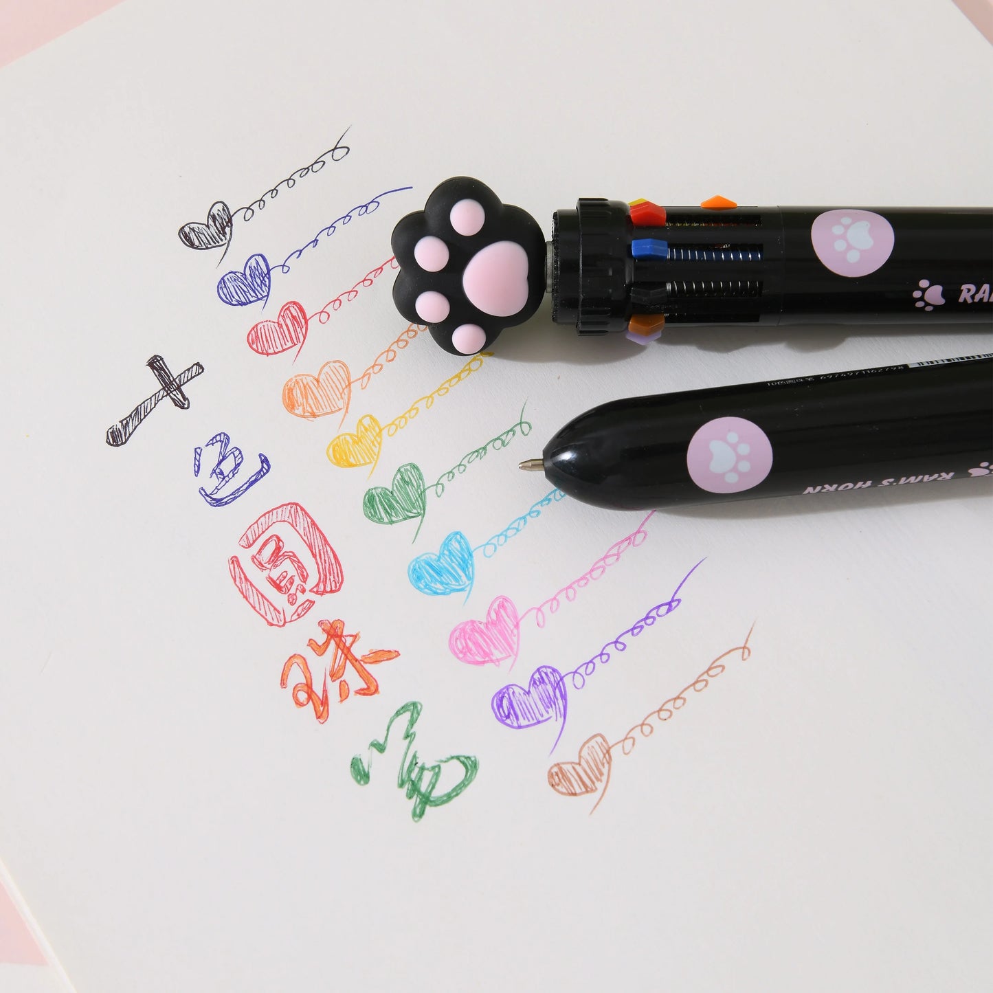 Kawaii Cat Paw Silicone Ballpoint Pen π | 10 Colorful Chunky Writing Tools for School & Office πΎβ¨