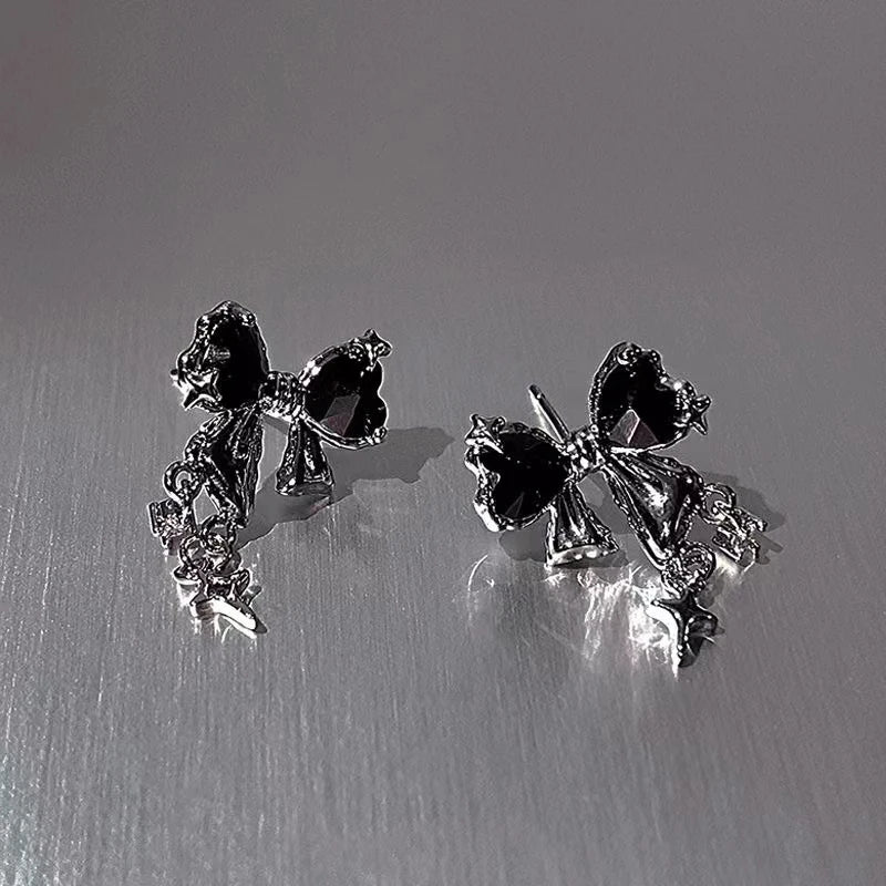 Kawaii Bowknot Pink Crystal Stud Earrings β¨π | Fashionable Zircon Jewelry for Women πΈπ | Perfect Gift for Party Girls!