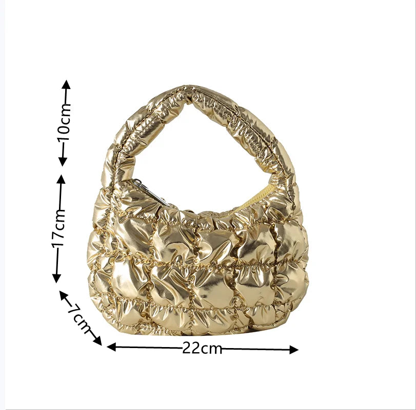 Kawaii Pleated Cloud Mini Handbag πβ¨ | Adorable Soft Nylon Tote Bag for Trendy Women ππ