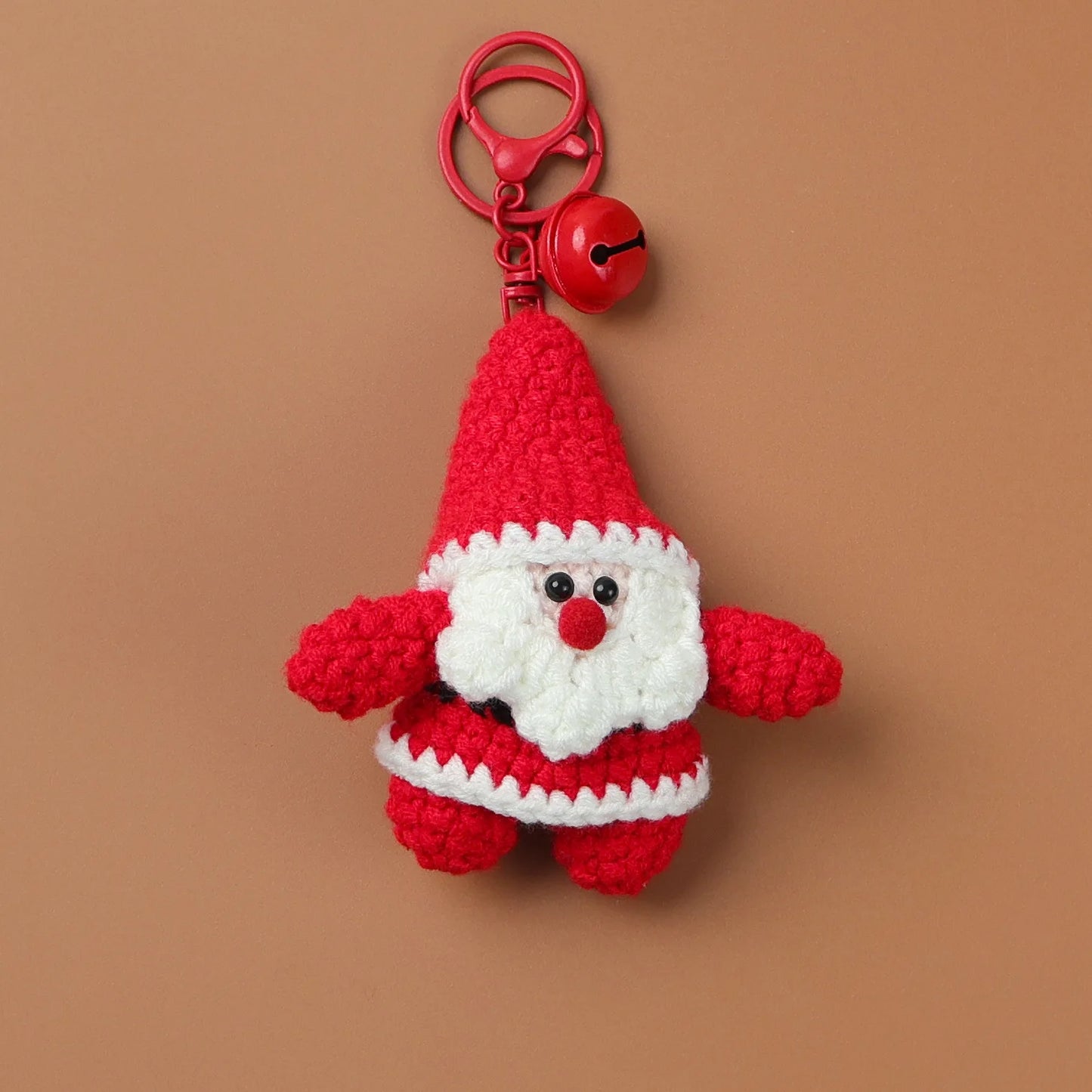 Whimsical Crochet Santa Keychain Plush Ornament Handmade Xmas Decor ๐๐งถ