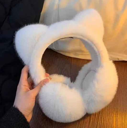 Plush Cat Ear Earmuffs For Winter Warmth Foldable Ear Covers 🐱❄️