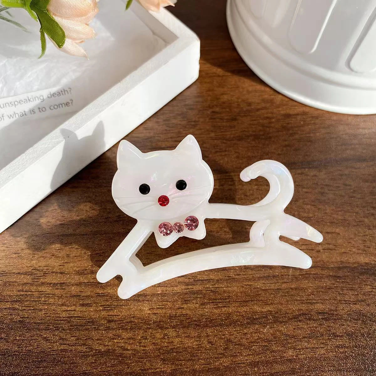 Korean Cute Cat Hair Clip for Half Ponytail Women π±β¨ Sweet Bow Accent