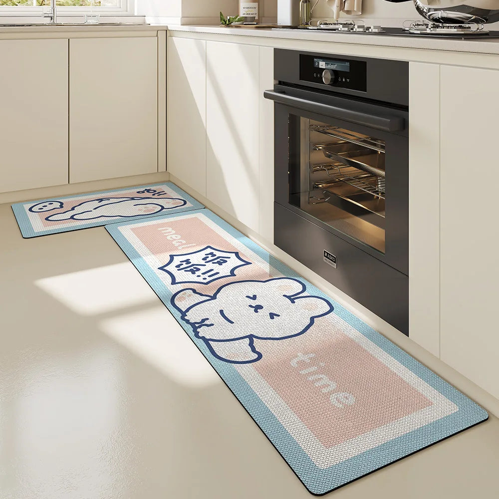 Kawaii Rabbit Bath Mat Set π°β¨ - Adorable 2-piece & 3-piece Thick Flocking Rugs for Bathroom, Bedroom & Kitchen! ππ