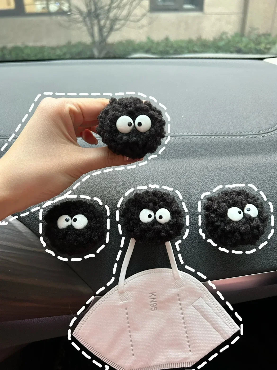 Kawaii Coal Ball Car Seat Back Hook π Cute Organizer for Food, Handbags & Clothes π Adorable Car Decor!