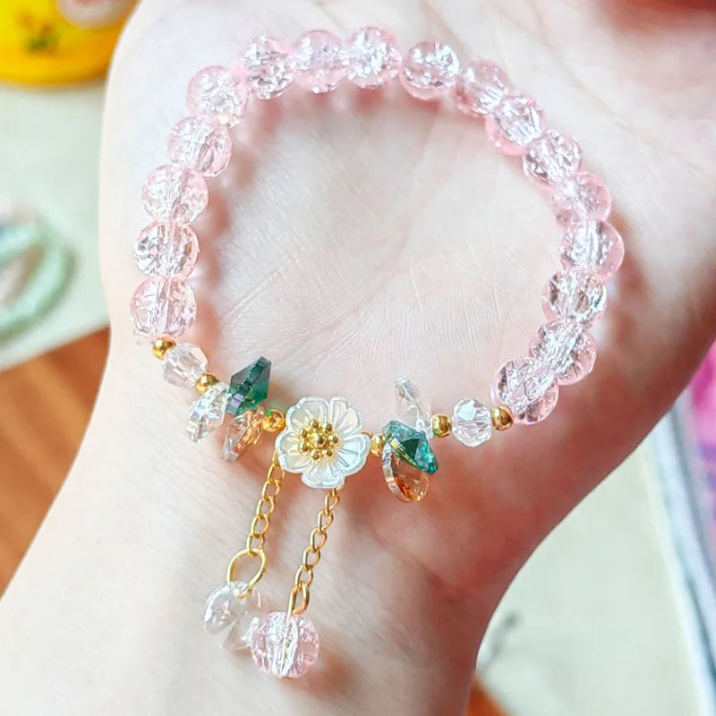 Charming Kawaii Daisy Gemstone Bracelet πΈβ¨
