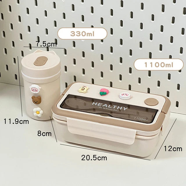 β¨ Adorable Bento Buddy: Cute & Compact Lunch Box with Fun Compartments for School & Picnics! π±π - Pixie Quill